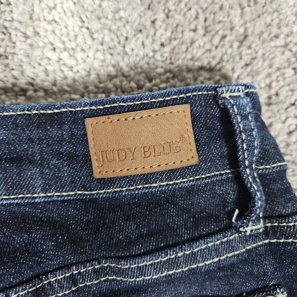 Judy Blue Jeans Womens 5 27 Dark Blue Mom Jean Fit Tapered Stretch High Rise - Picture 7 of 12